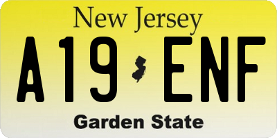 NJ license plate A19ENF