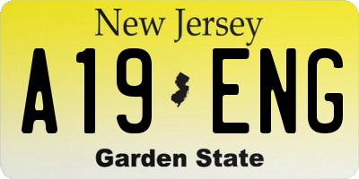 NJ license plate A19ENG