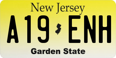 NJ license plate A19ENH