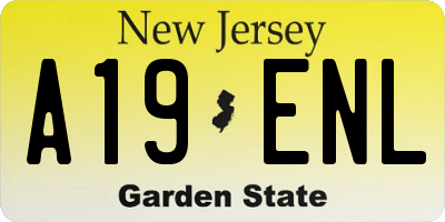 NJ license plate A19ENL