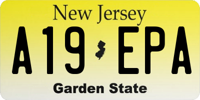 NJ license plate A19EPA