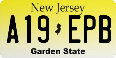 NJ license plate A19EPB