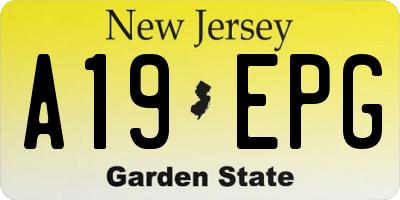 NJ license plate A19EPG