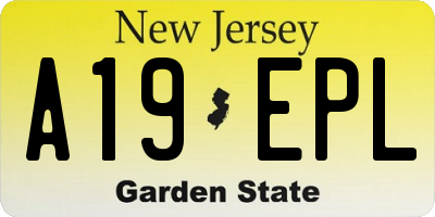 NJ license plate A19EPL