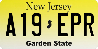 NJ license plate A19EPR