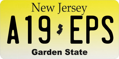 NJ license plate A19EPS