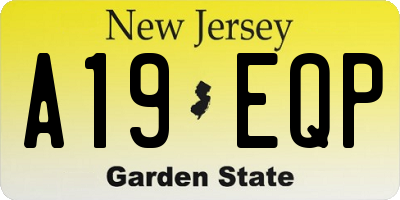 NJ license plate A19EQP