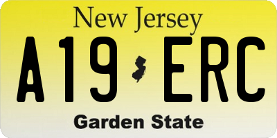 NJ license plate A19ERC