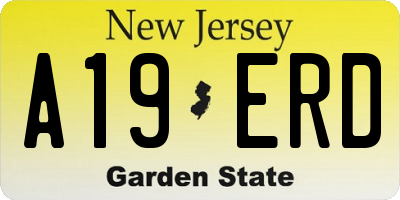 NJ license plate A19ERD