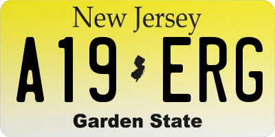 NJ license plate A19ERG