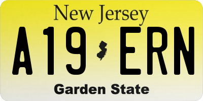 NJ license plate A19ERN