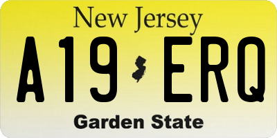 NJ license plate A19ERQ