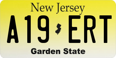 NJ license plate A19ERT