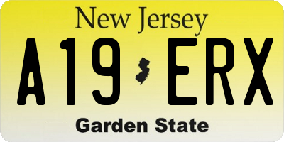 NJ license plate A19ERX
