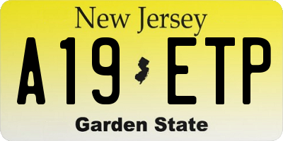 NJ license plate A19ETP