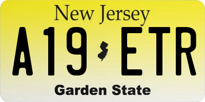 NJ license plate A19ETR