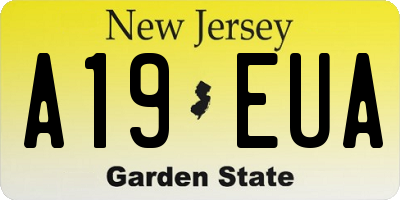 NJ license plate A19EUA