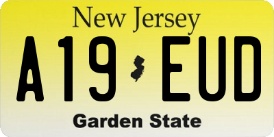 NJ license plate A19EUD