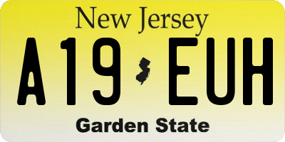 NJ license plate A19EUH