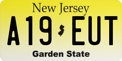 NJ license plate A19EUT