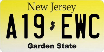 NJ license plate A19EWC