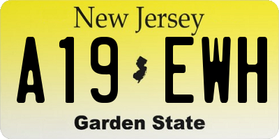 NJ license plate A19EWH