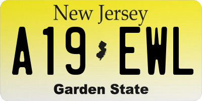NJ license plate A19EWL