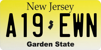 NJ license plate A19EWN
