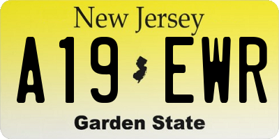 NJ license plate A19EWR
