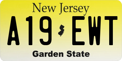 NJ license plate A19EWT