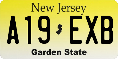 NJ license plate A19EXB