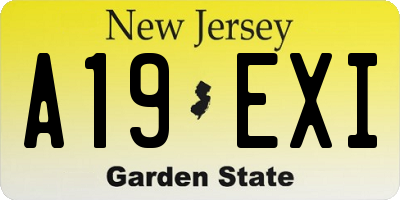 NJ license plate A19EXI