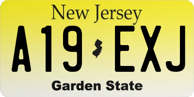 NJ license plate A19EXJ