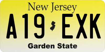 NJ license plate A19EXK
