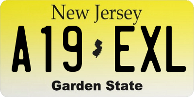 NJ license plate A19EXL