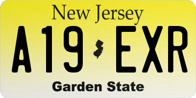 NJ license plate A19EXR