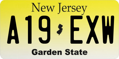 NJ license plate A19EXW