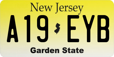 NJ license plate A19EYB