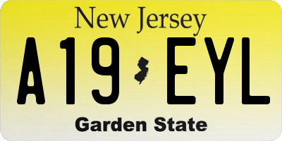 NJ license plate A19EYL