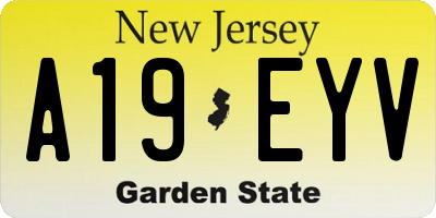 NJ license plate A19EYV