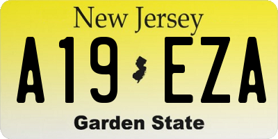 NJ license plate A19EZA