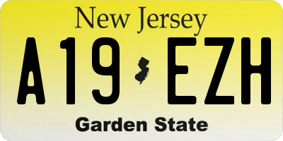 NJ license plate A19EZH