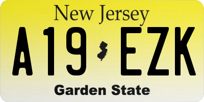 NJ license plate A19EZK