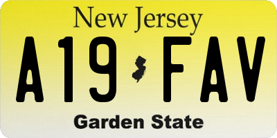 NJ license plate A19FAV