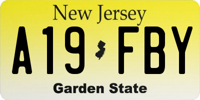 NJ license plate A19FBY