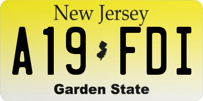 NJ license plate A19FDI
