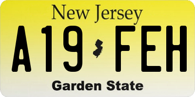 NJ license plate A19FEH