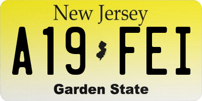 NJ license plate A19FEI