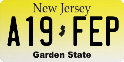 NJ license plate A19FEP