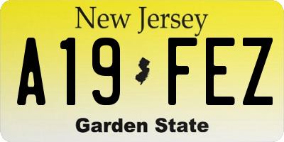 NJ license plate A19FEZ